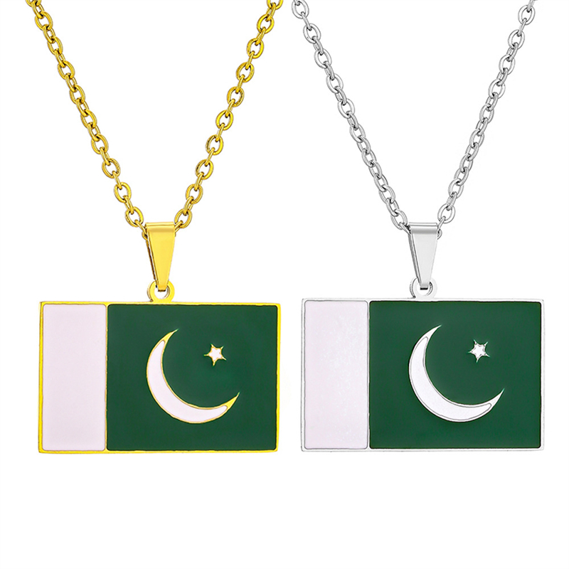 Ethnic Fashion Pakistan - Colar com pingente de bandeira nacional