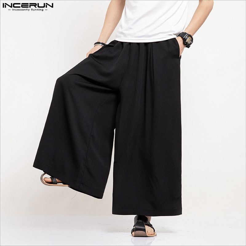Ethnic Fashion Men - Incerun calças de perna larga dos