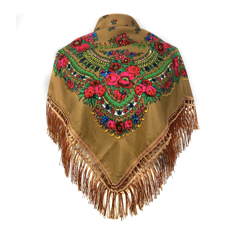 Ethnic Fabric - Étnico franjas bandana babushka headwrap xale