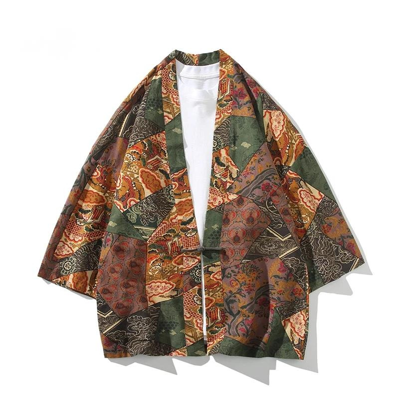Ethnic Fashion - Estilo étnico impressão yukata moda masculina