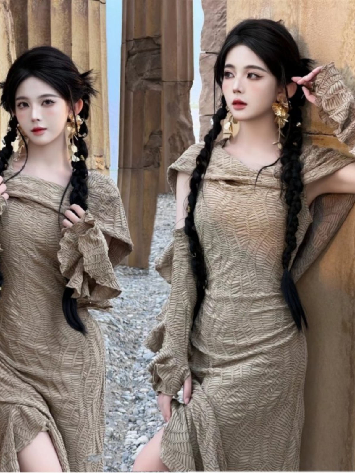 Vestido Longo com Tema Desérti - Ethnic Clothing & Online Fashion Store Khaadi Us avaliação e preço