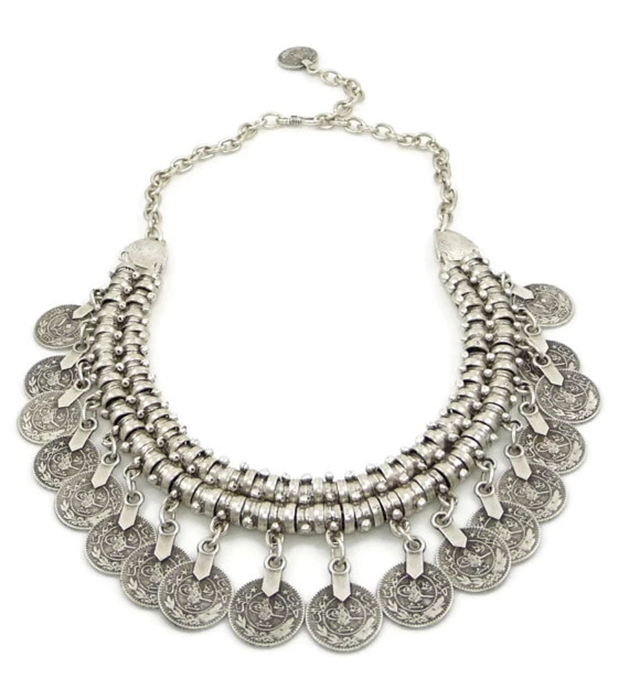 Gargantilha de moeda vintage m - Ethnic Fashion Pakistan avaliação e preço