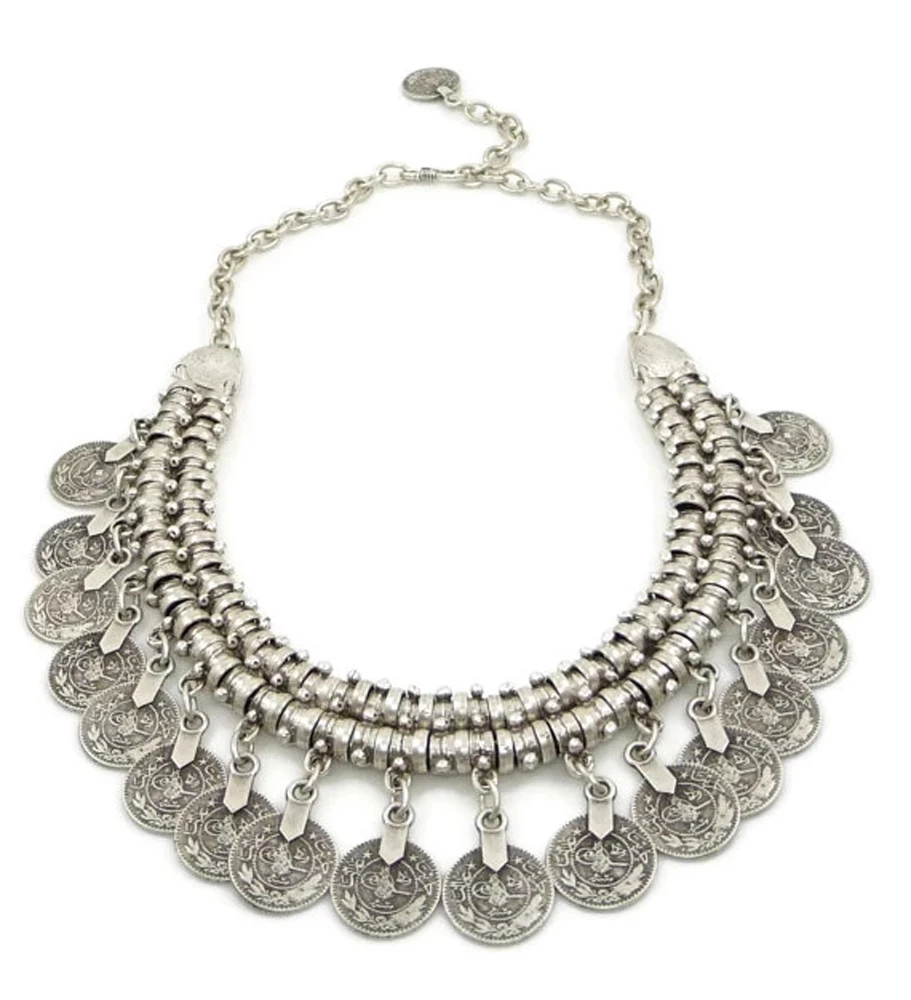 Gargantilha de moeda vintage m - Ethnic Fashion Pakistan avaliação e preço