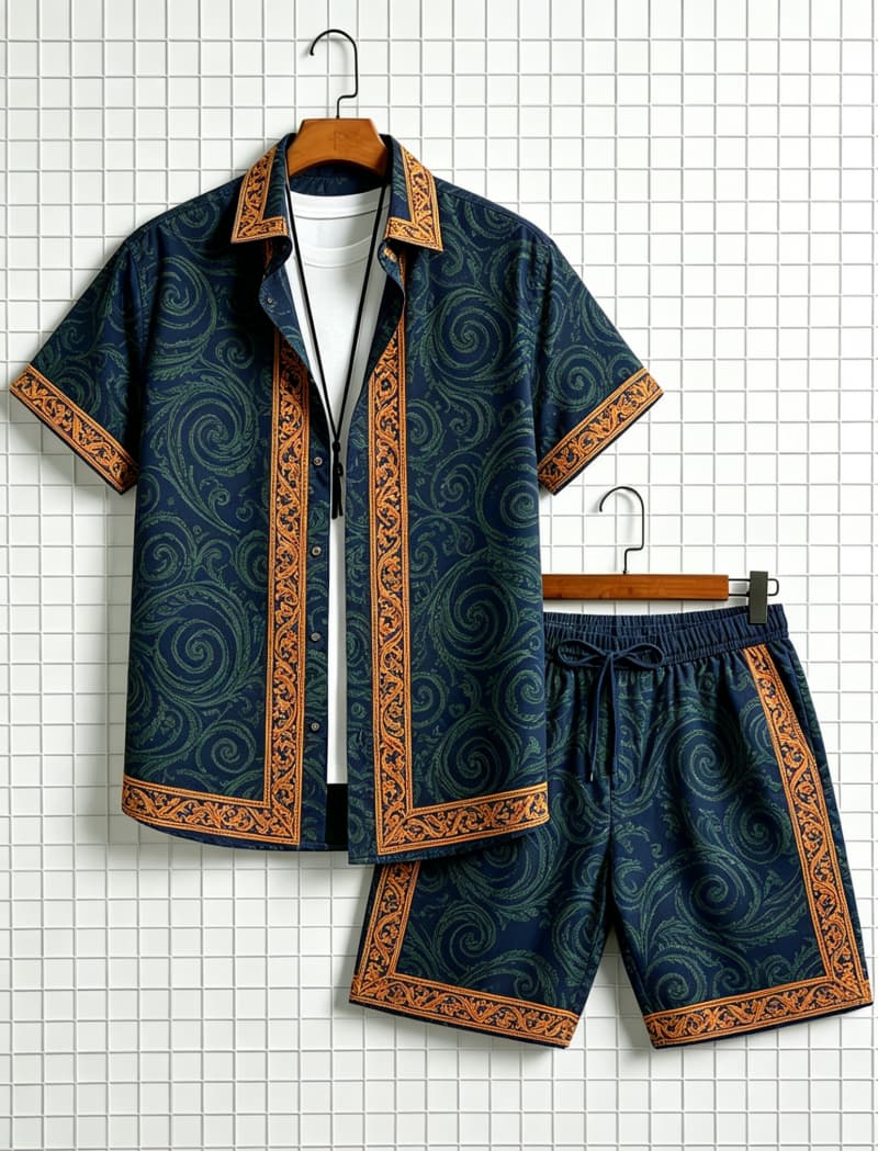 Conjunto de camisa de manga cu - Ethnic Fashion avaliação e preço