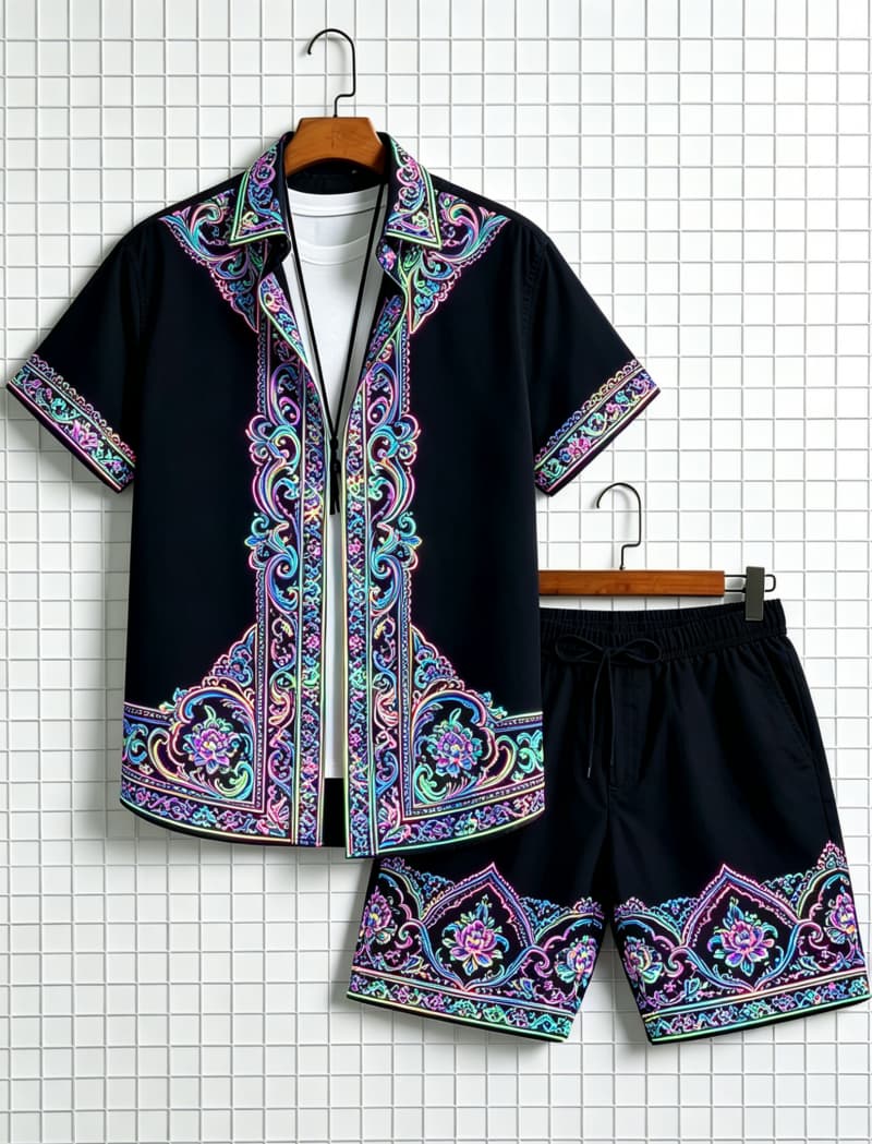 Conjunto de camisa de manga cu - Ethnic Fashion avaliação e preço